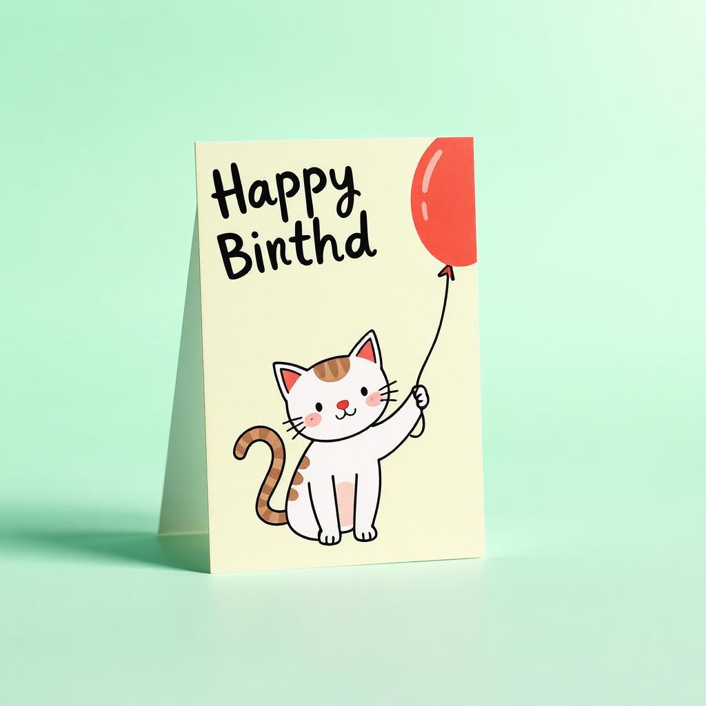 Party Cat Balloon Card