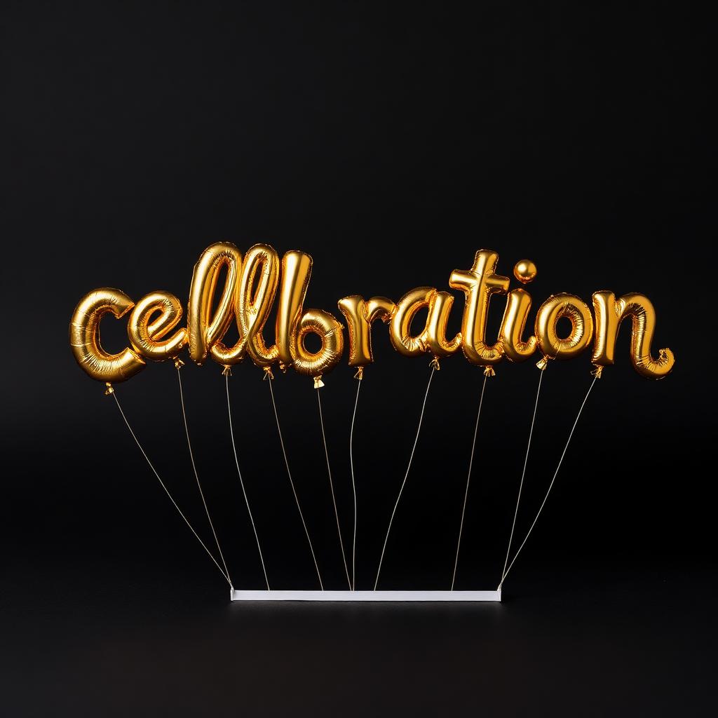 Gold Celebration Balloons Card