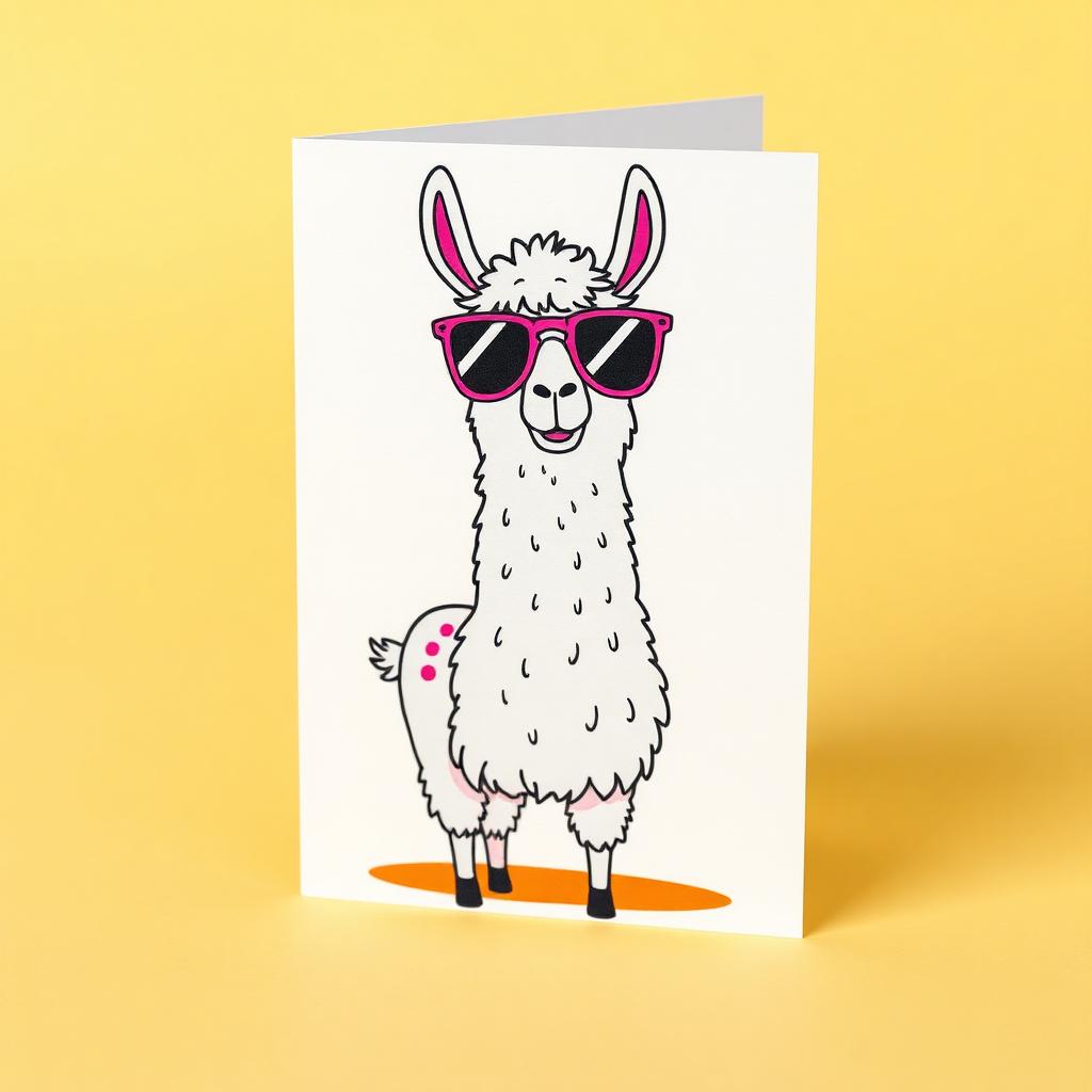Cool Llama Birthday Card